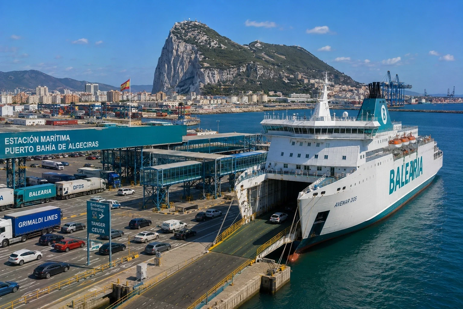 Algecirasin matkustajalauttasatama Gibraltarin salmessa