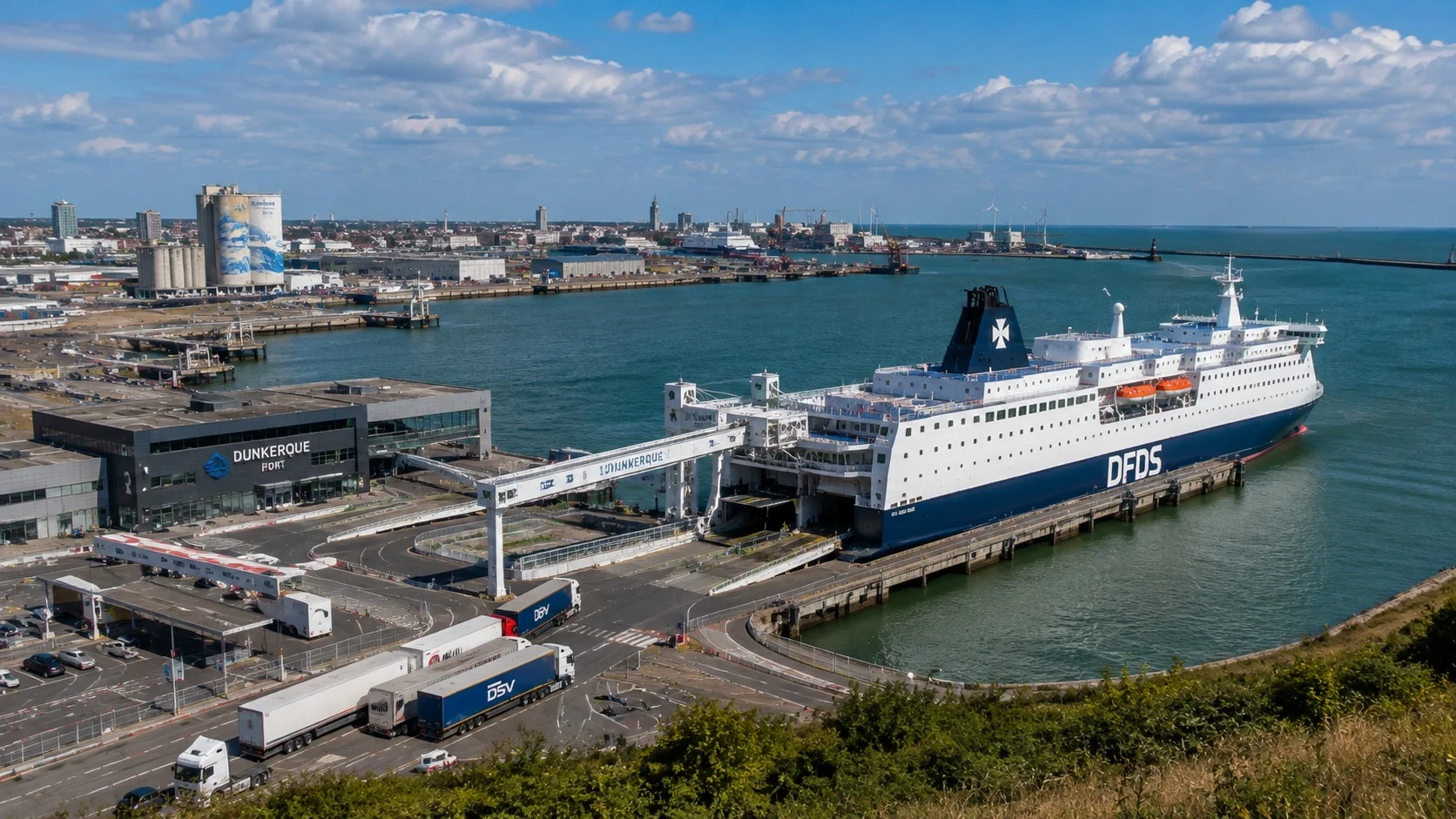 DFDS matkustajalautta terminal at Dunkirk Loon-Plage in France