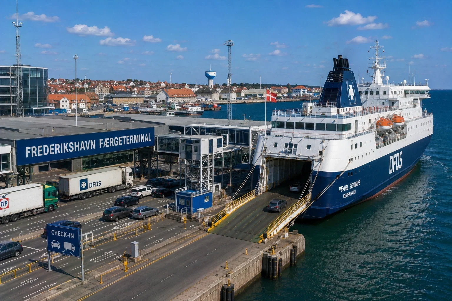 Frederikshavn matkustajalauttaterminaali in North Jutland, Tanska