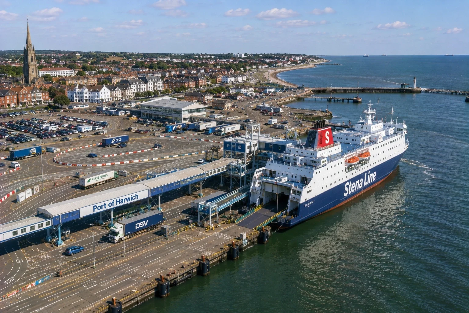 Stena Linen lautta Harwich Internationalin lauttaterminaalissa