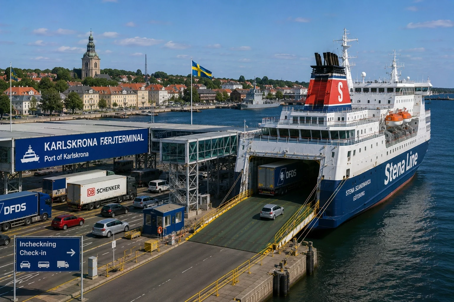 Stena Linen matkustajalauttaterminaali Verkössä Karlskronassa, Ruotsissa