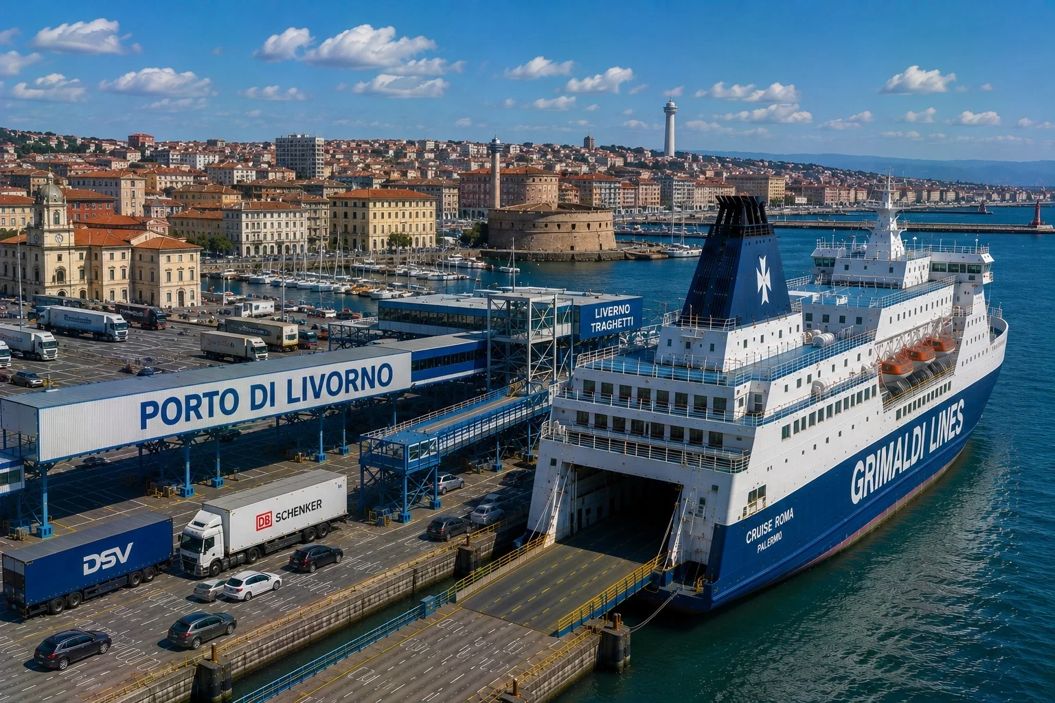 Livornon lauttasatama Toscanassa