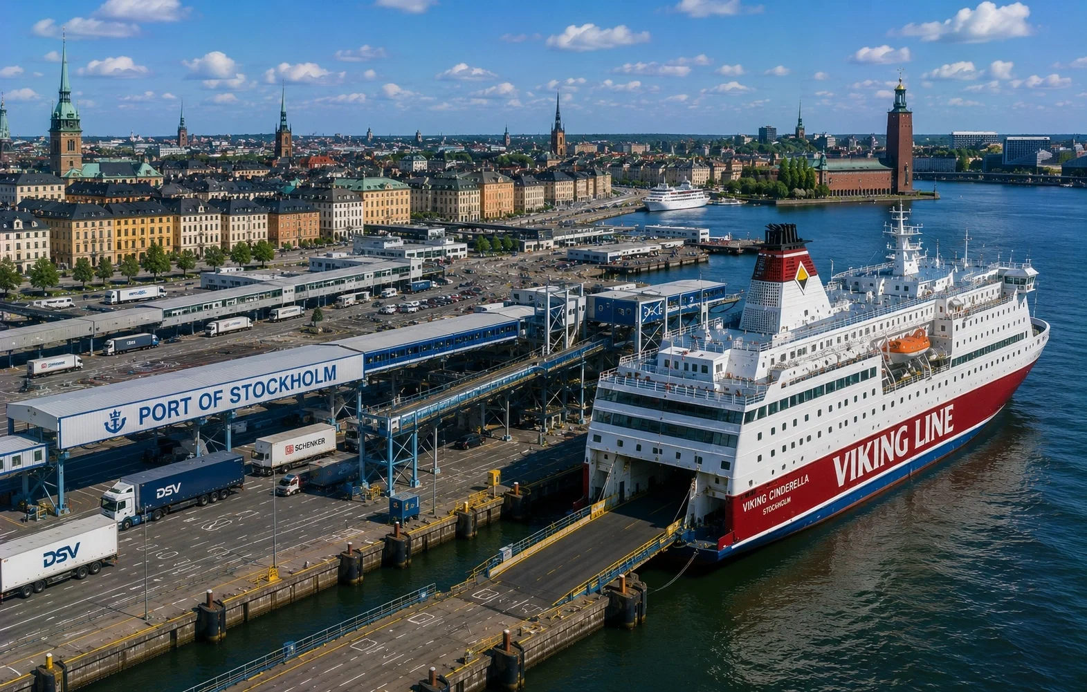 Viking Linen matkustajalautta Tukholman satamassa