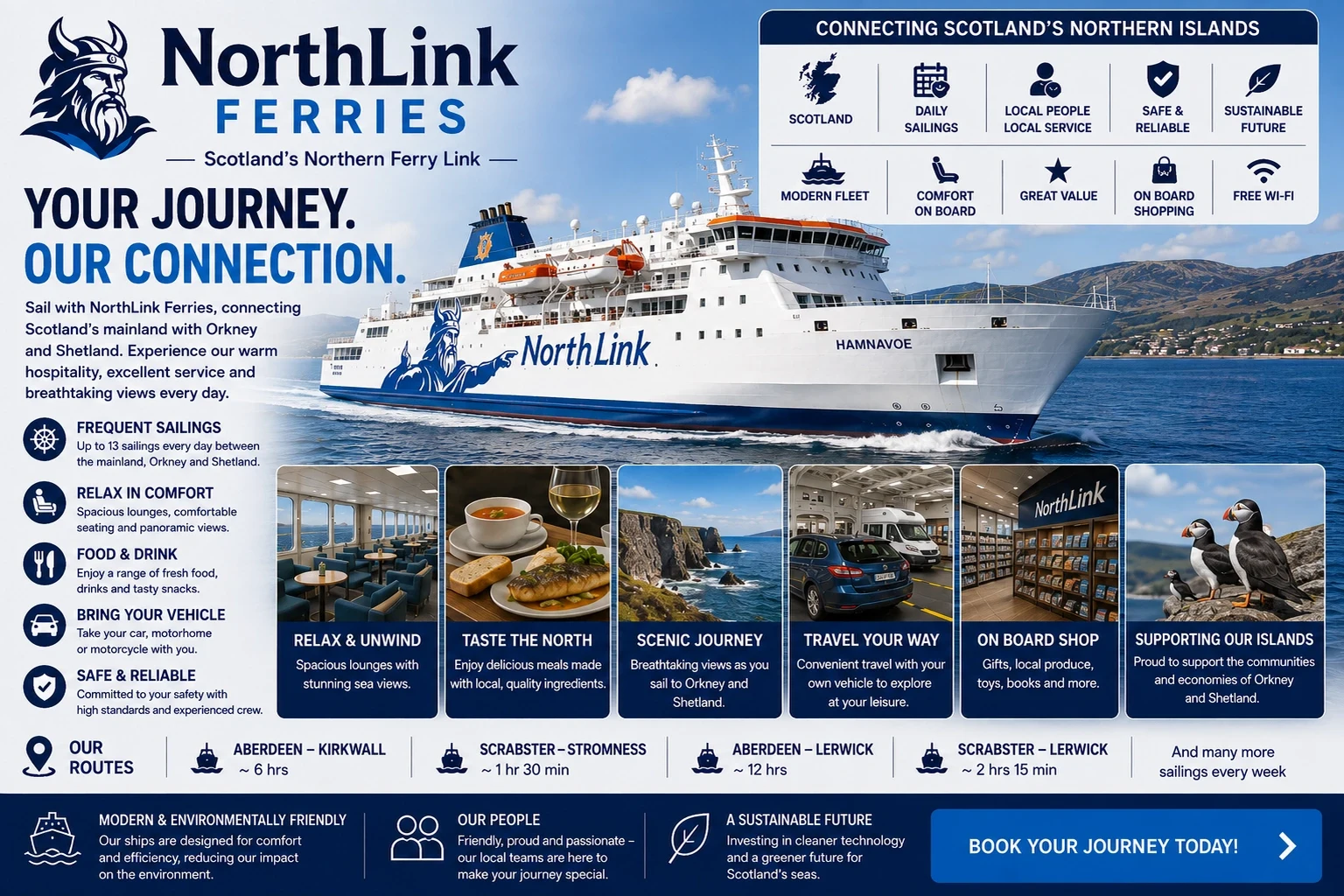 NorthLink Ferriesin matkustaja- ja ajoneuvolautta Pohjois-Skotlannissa